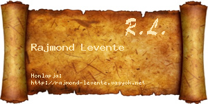Rajmond Levente névjegykártya